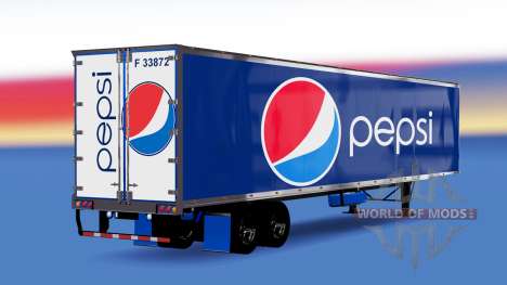 Цельнометаллический полуприцеп Pepsi для American Truck Simulator