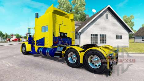 Скин Yellow and Blue на тягач Peterbilt 389 для American Truck Simulator