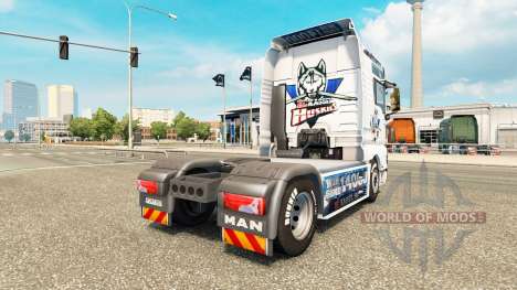 Скин EC Kassel Huskies на тягач MAN для Euro Truck Simulator 2