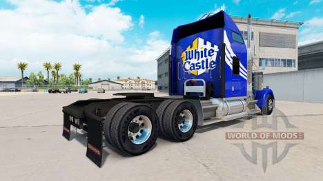 Скин White Castle на тягач Kenworth W900 для American Truck Simulator