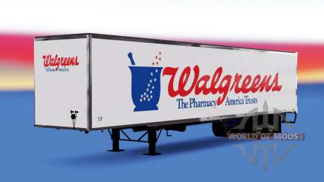 Цельнометаллический полуприцеп Walgreens для American Truck Simulator