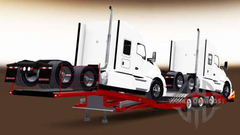 Низкорамный трал с грузом седельных тягачей для American Truck Simulator