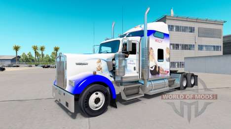 Скин Holly Willoughby на тягач Kenworth W900 для American Truck Simulator