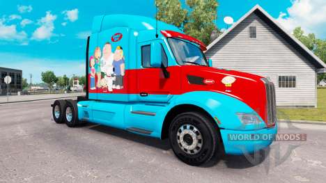 Скин Family Guy на тягач Peterbilt для American Truck Simulator