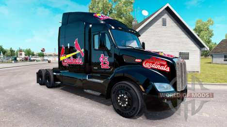 Скин St. Louis Cardinals на тягач Peterbilt для American Truck Simulator