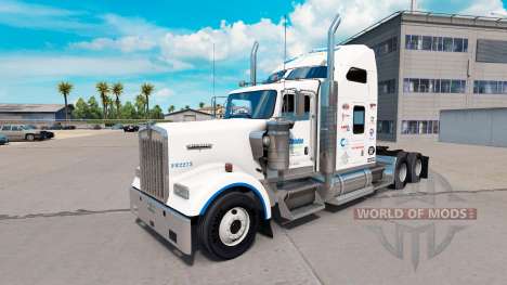 Скин Celadon Logistics на тягач Kenworth W900 для American Truck Simulator