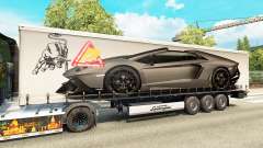 Скин Lamborghini Aventador на полуприцеп для Euro Truck Simulator 2