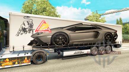 Скин Lamborghini Aventador на полуприцеп для Euro Truck Simulator 2