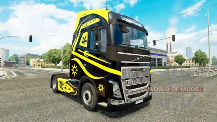 Скин Black & Yellow на тягач Volvo для Euro Truck Simulator 2