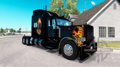 Скин Ghost Rider на тягач Peterbilt 389 для American Truck Simulator