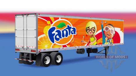 Скин Fanta на полуприцеп-рефрижератор для American Truck Simulator