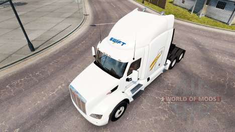Скин Swift Transportation на тягач Peterbilt для American Truck Simulator