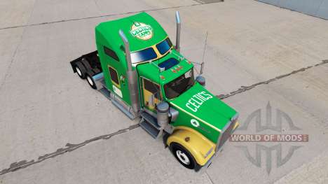 Скин Boston Celtics на тягач Kenworth W900 для American Truck Simulator