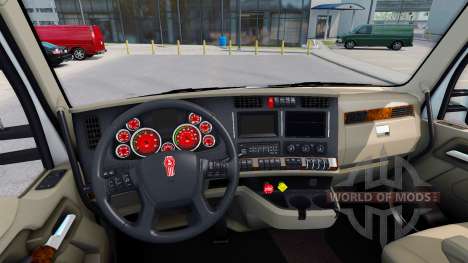 Красный окрас приборов у Kenworth T680 для American Truck Simulator