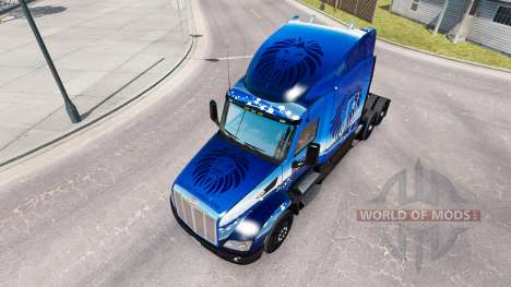 Скин Blue Lion Transport на тягач Peterbilt для American Truck Simulator