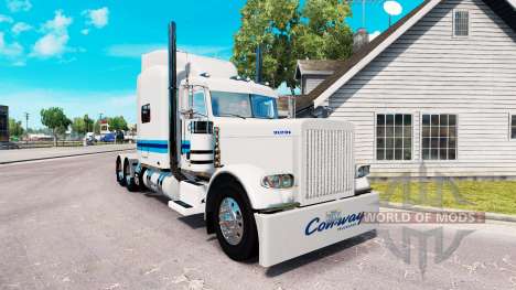Скин Con-way Freight на тягач Peterbilt 389 для American Truck Simulator