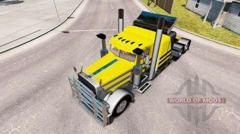Скин Silvery-yellow metallic на Peterbilt 389 для American Truck Simulator