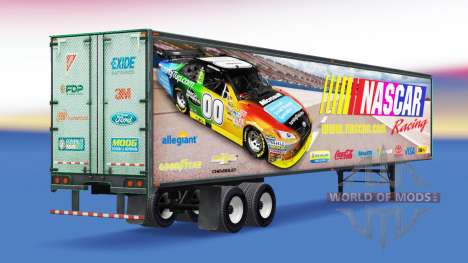 Скин NASCAR на цельнометаллический полуприцеп для American Truck Simulator