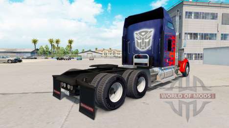 Скин Optimus Prime на тягач Kenworth W900 для American Truck Simulator