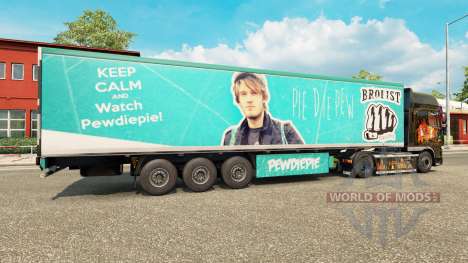 Скин PewDiePie на полуприцеп для Euro Truck Simulator 2
