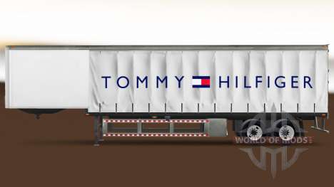 Скин Tommy Hilfiger на шторный полуприцеп для American Truck Simulator