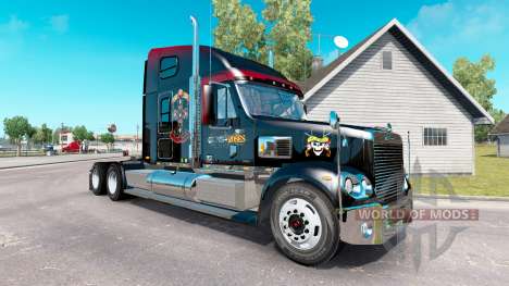 Скин Guns N Roses на тягач Freightliner Coronado для American Truck Simulator