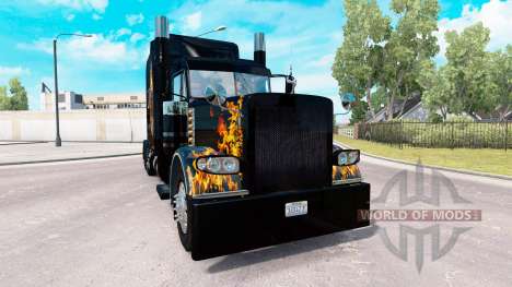 Скин Ghost Rider на тягач Peterbilt 389 для American Truck Simulator