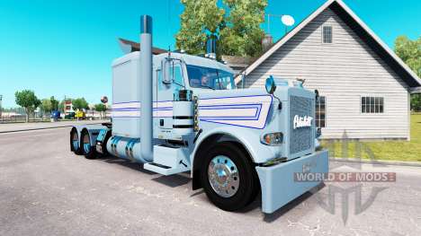 Скин Blue-white stripes на тягач Peterbilt 389 для American Truck Simulator