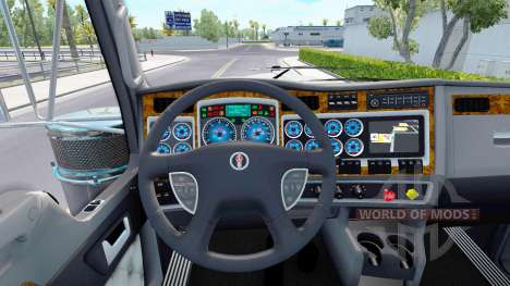 Синий окрас приборов у Kenworth W900 для American Truck Simulator