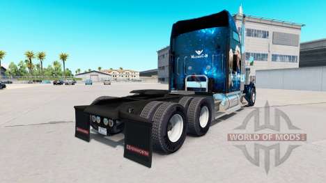 Скин Jurassic World на тягач Kenworth W900 для American Truck Simulator