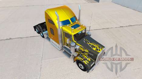 Скин Carbon Custom на тягач Kenworth W900 для American Truck Simulator