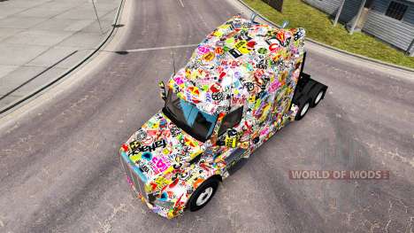 Скин Sticker Bomb на тягач Peterbilt для American Truck Simulator