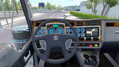 Синий окрас приборов у Kenworth W900 для American Truck Simulator