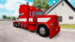 Скин White Stripes on Red Paint на Peterbilt 389 для American Truck Simulator