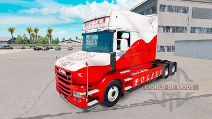 Скин Airbrash Polska на тягач Scania T для American Truck Simulator