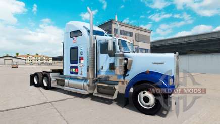 Скин UNC Tarheel v1.01 на тягач Kenworth W900 для American Truck Simulator