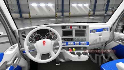Интерьер White and Blue для Kenworth T680 для American Truck Simulator