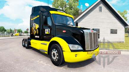 Скин CAT на тягач Peterbilt для American Truck Simulator