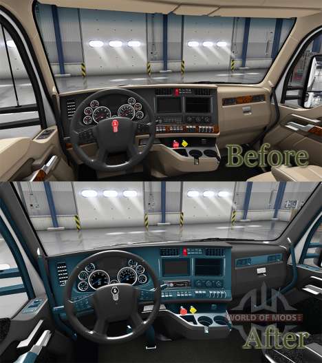 Интерьер Blue Dial для Kenworth T680 для American Truck Simulator