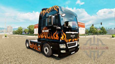 Скин Harley-Davidson на тягач MAN для Euro Truck Simulator 2
