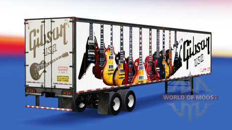 Скин Gibson Guitars на полуприцеп для American Truck Simulator
