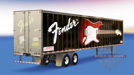 Скин Fender Guitars на полуприцеп для American Truck Simulator