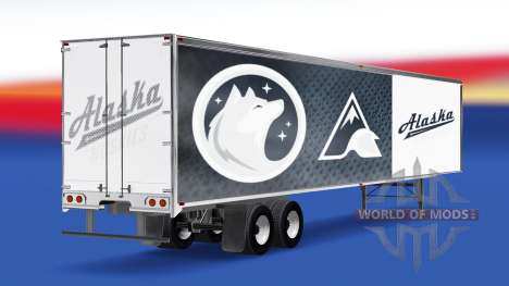 Скин Alaska Huskies на полуприцеп для American Truck Simulator
