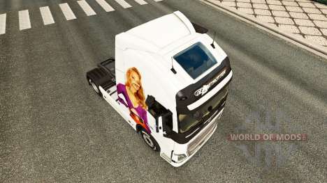 Скин Jennifer Lawrence на тягач Volvo для Euro Truck Simulator 2