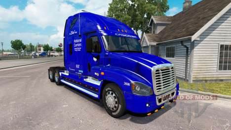 Скин National Carrier на Freightliner Cascadia для American Truck Simulator