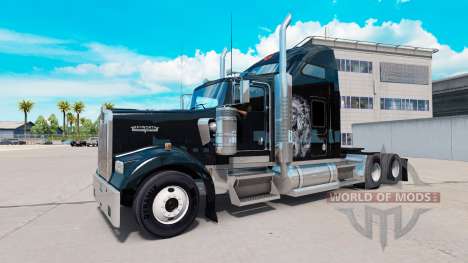 Скин Redskin v1.2 на тягач Kenworth W900 для American Truck Simulator