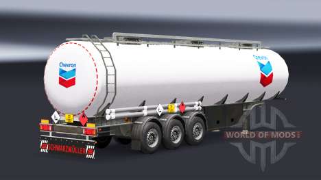 Скин Chevron на топливный полуприцеп для Euro Truck Simulator 2