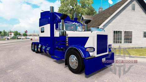 Скин Blue and White на тягач Peterbilt 389 для American Truck Simulator