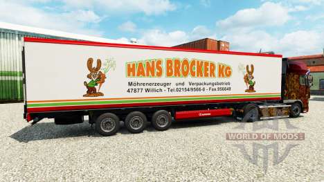 Скин Hans Brocker KG на полуприцеп-рефрижератор для Euro Truck Simulator 2