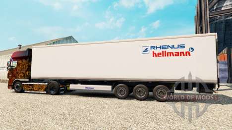Скин Rhenus Hellmann на полуприцеп-рефрижератор для Euro Truck Simulator 2